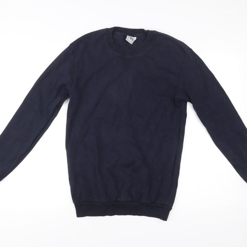 Zara Men’s Blue Crew Neck Pullover Sweatshirt Size S Regular Fit