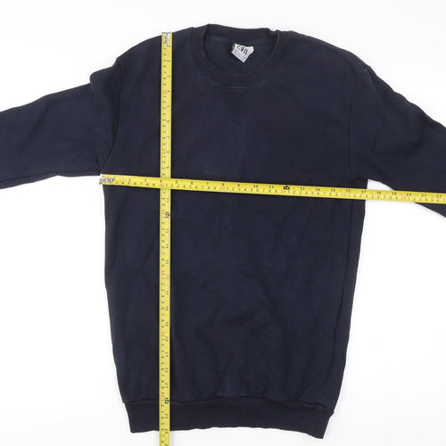 Zara Men’s Blue Crew Neck Pullover Sweatshirt Size S Regular Fit