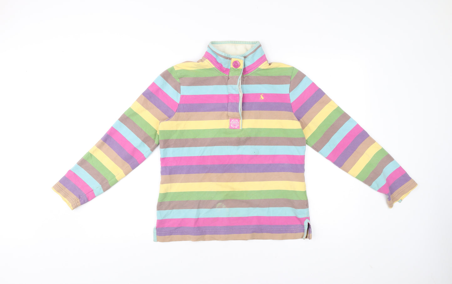 Joules Women’s Multicoloured Striped Henley Sweatshirt Size 10