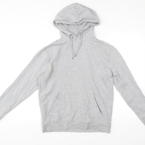 Topman Men’s Grey Pullover Hoodie Small Regular Fleece Cotton Blend