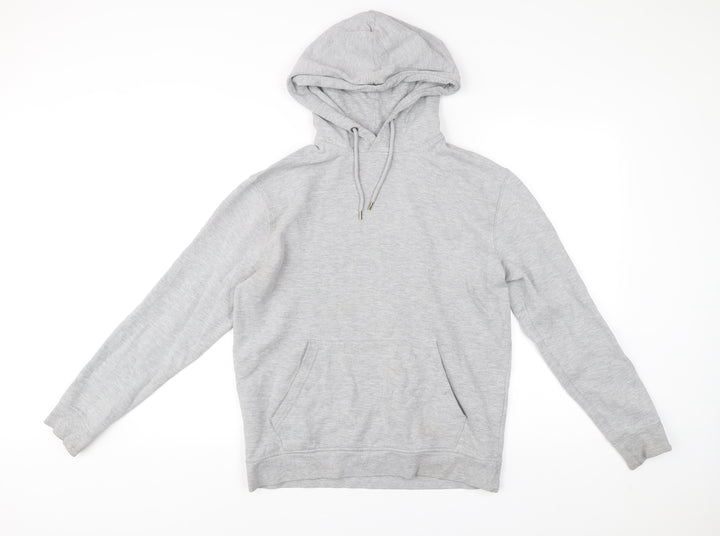 Topman Men’s Grey Pullover Hoodie Small Regular Fleece Cotton Blend