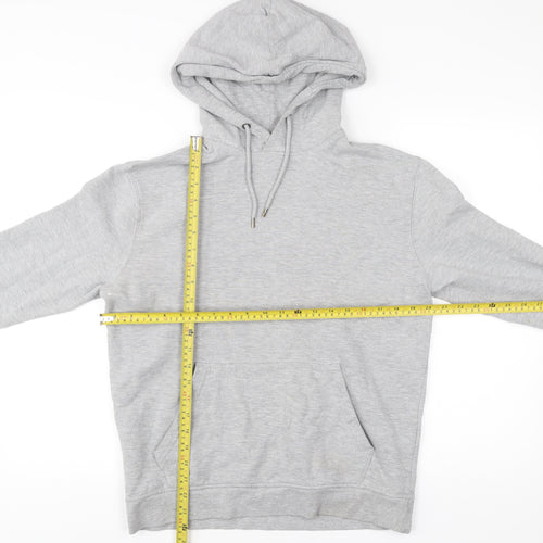 Topman Men’s Grey Pullover Hoodie Small Regular Fleece Cotton Blend