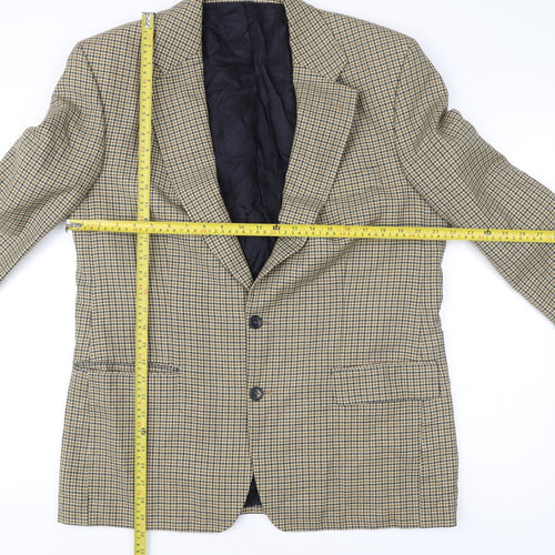 Mr Harry Men's Brown Checked Wool Blend Blazer Jacket 42R