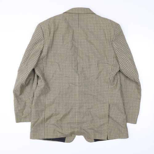 Mr Harry Men's Brown Checked Wool Blend Blazer Jacket 42R