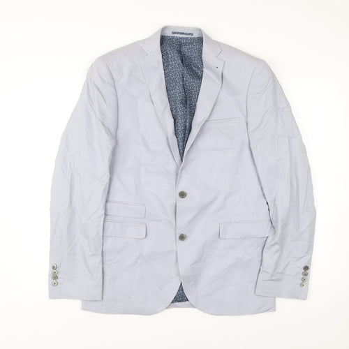 Next Men’s Grey Cotton Blazer Jacket 40R Regular Fit