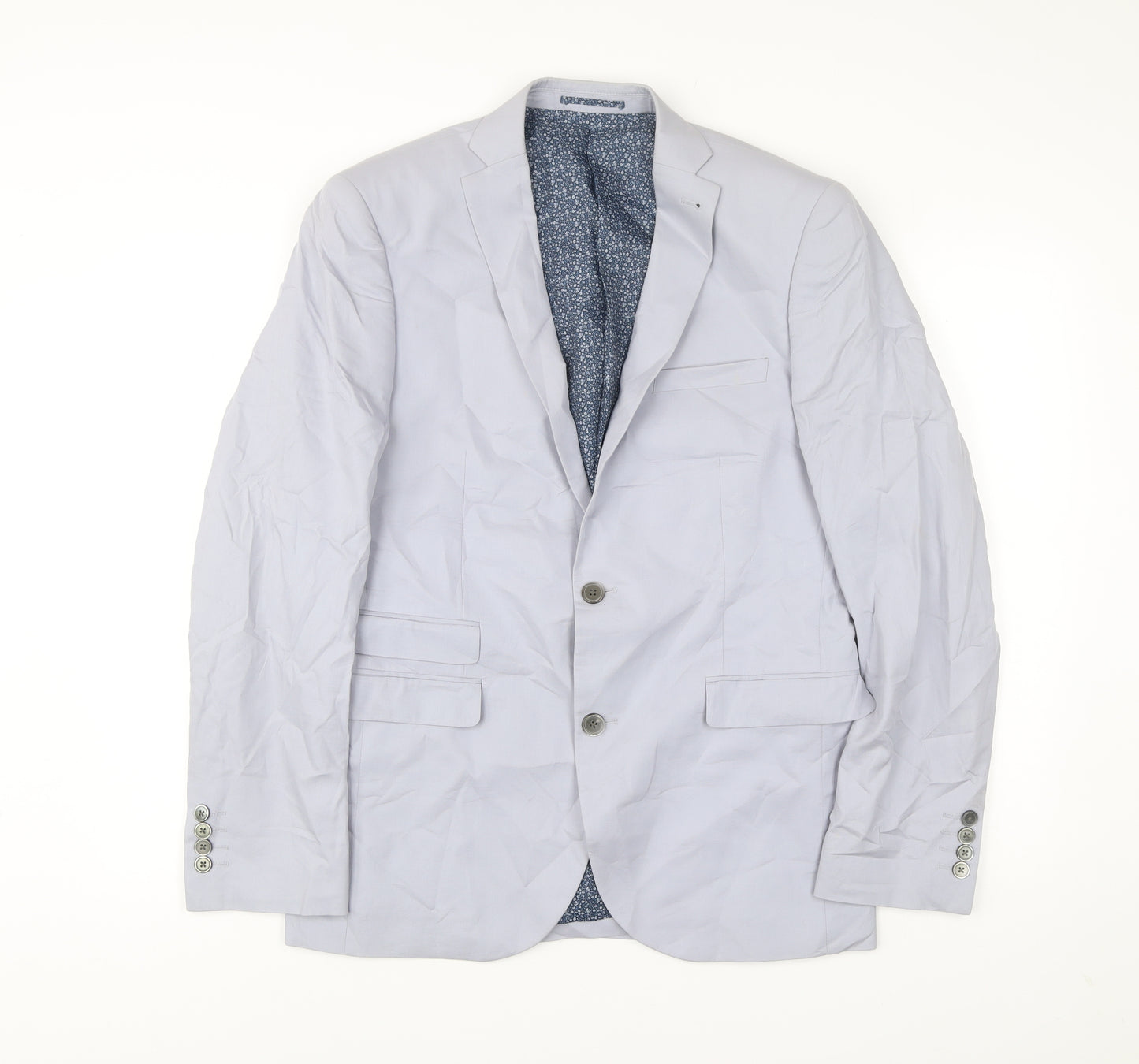 Next Men’s Grey Cotton Blazer Jacket 40R Regular Fit