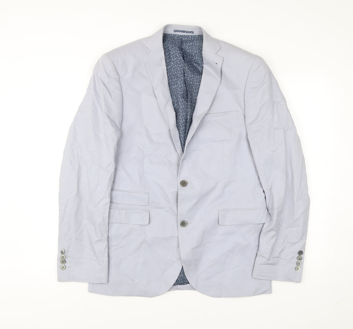 Next Men’s Grey Cotton Blazer Jacket 40R Regular Fit