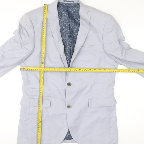 Next Men’s Grey Cotton Blazer Jacket 40R Regular Fit