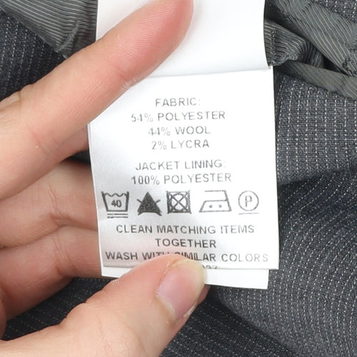 Blazer Men Grey 44 Short Wool Blend Two-Button Jacket