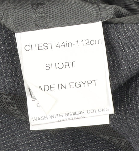 Blazer Men Grey 44 Short Wool Blend Two-Button Jacket
