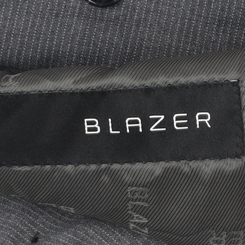 Blazer Men Grey 44 Short Wool Blend Two-Button Jacket