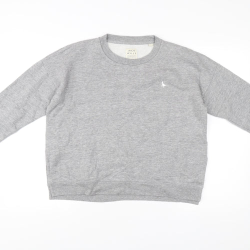 Jack Wills Womens Grey Crew Neck Sweatshirt UK 12 Cotton Blend
