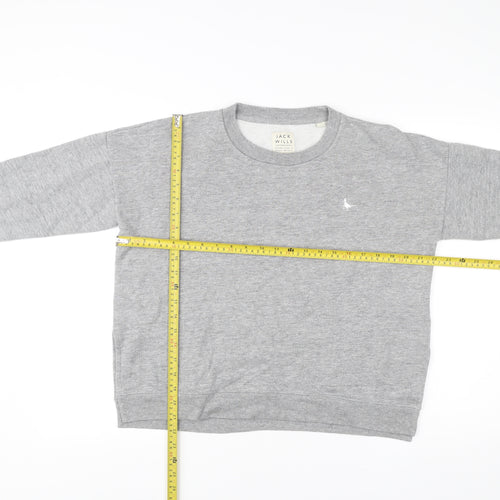 Jack Wills Womens Grey Crew Neck Sweatshirt UK 12 Cotton Blend