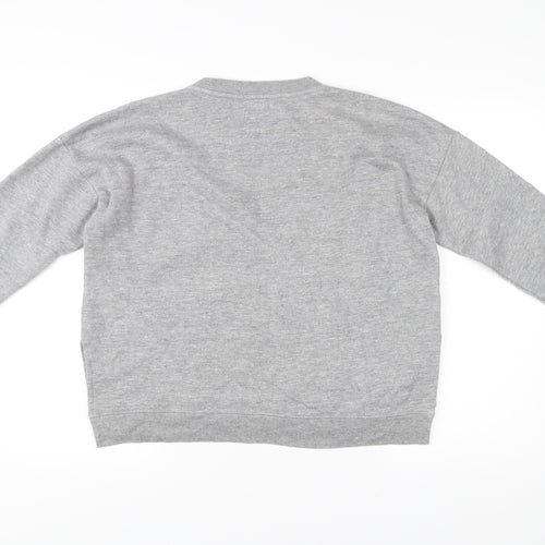 Jack Wills Womens Grey Crew Neck Sweatshirt UK 12 Cotton Blend