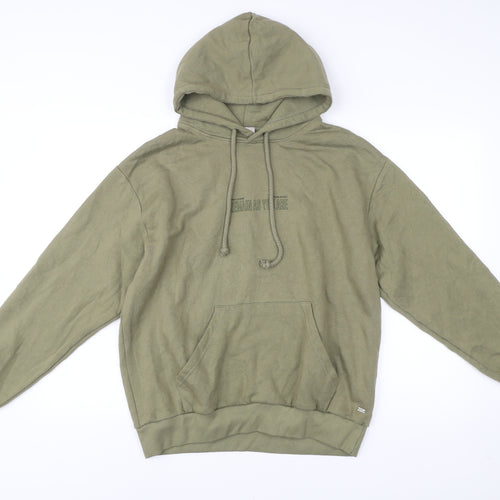 Pull&Bear Teens Green XS Graphic Print Pullover Hoodie