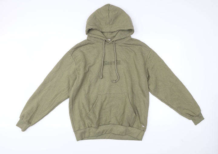 Pull&Bear Teens Green XS Graphic Print Pullover Hoodie