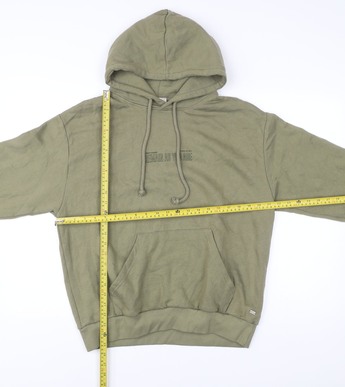 Pull&Bear Teens Green XS Graphic Print Pullover Hoodie