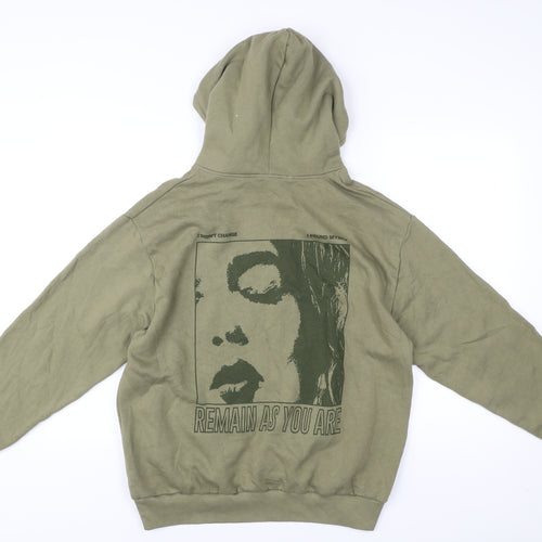 Pull&Bear Teens Green XS Graphic Print Pullover Hoodie