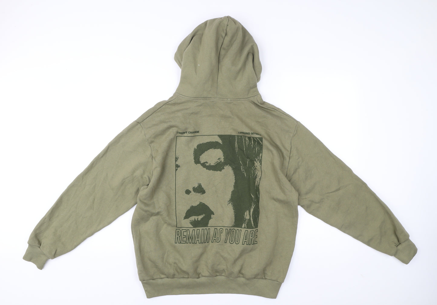 Pull&Bear Teens Green XS Graphic Print Pullover Hoodie