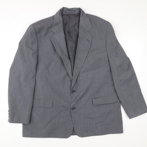 Greenwoods Classic Men's Grey 46R Wool Blend Blazer Jacket