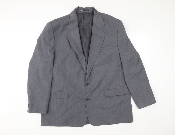 Greenwoods Classic Men's Grey 46R Wool Blend Blazer Jacket