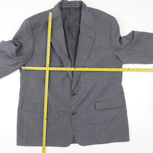 Greenwoods Classic Men's Grey 46R Wool Blend Blazer Jacket