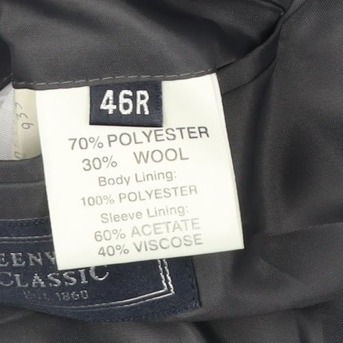 Greenwoods Classic Men's Grey 46R Wool Blend Blazer Jacket