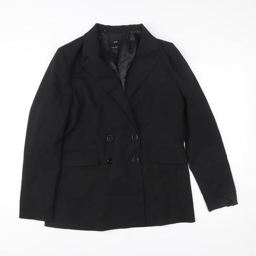 MNG Women Black L Double-Breasted Tailored Blazer Jacket
