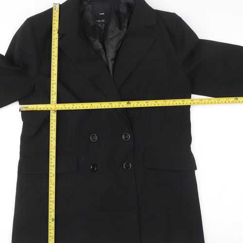 MNG Women Black L Double-Breasted Tailored Blazer Jacket