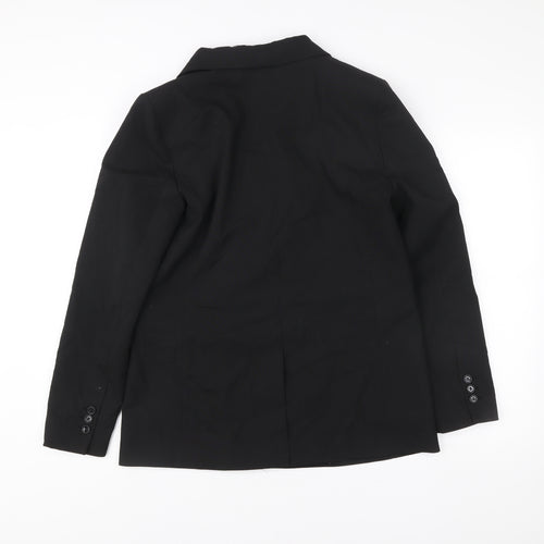 MNG Women Black L Double-Breasted Tailored Blazer Jacket