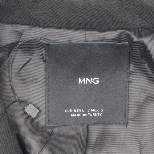 MNG Women Black L Double-Breasted Tailored Blazer Jacket