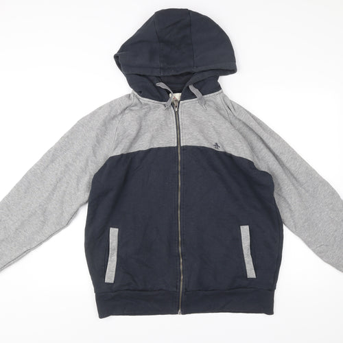 Penguin by Munsingwear Men's XL Blue Grey Full Zip Hoodie