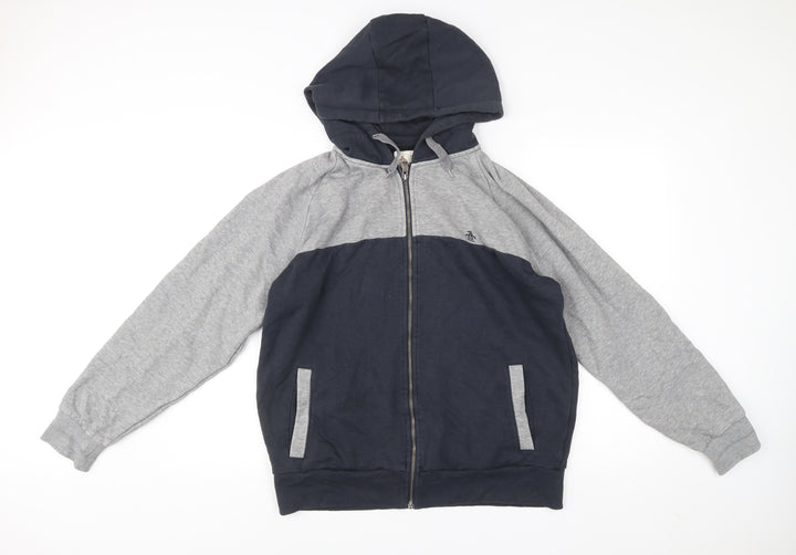 Penguin by Munsingwear Men's XL Blue Grey Full Zip Hoodie