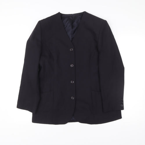 Marks and Spencer Women’s Blue Wool Petite Fit Suit Jacket UK 16