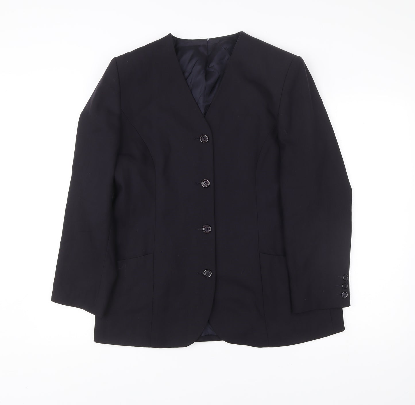 Marks and Spencer Women’s Blue Wool Petite Fit Suit Jacket UK 16