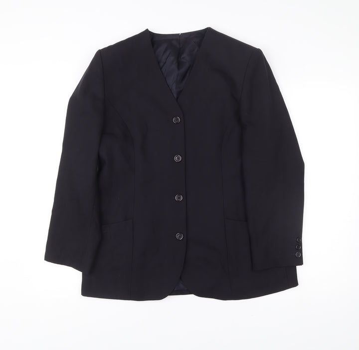 Marks and Spencer Women’s Blue Wool Petite Fit Suit Jacket UK 16