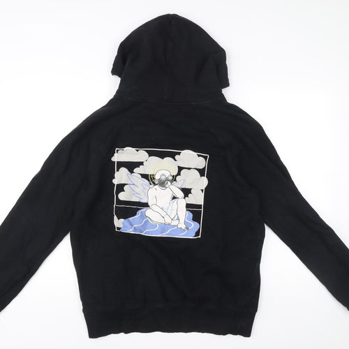Santo Ammo Men’s Black Pullover Hoodie L Graphic Angel Print