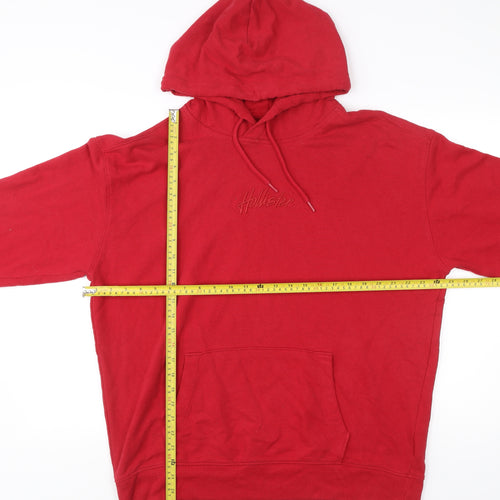 Hollister Men’s Red Pullover Hoodie XL Logo Fleece Casual