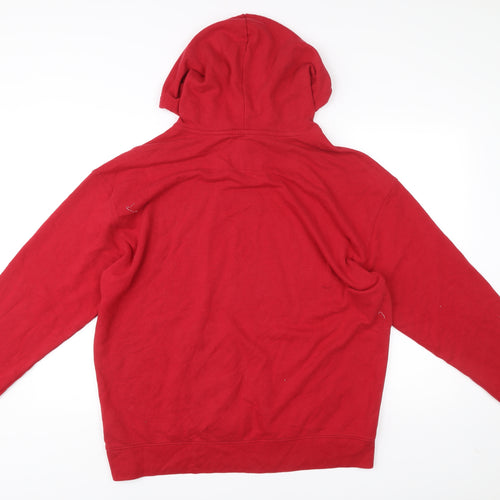 Hollister Men’s Red Pullover Hoodie XL Logo Fleece Casual
