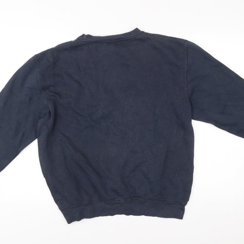 Lane Seven Womens Blue Sweatshirt M Pullover Crew Neck Feather Print