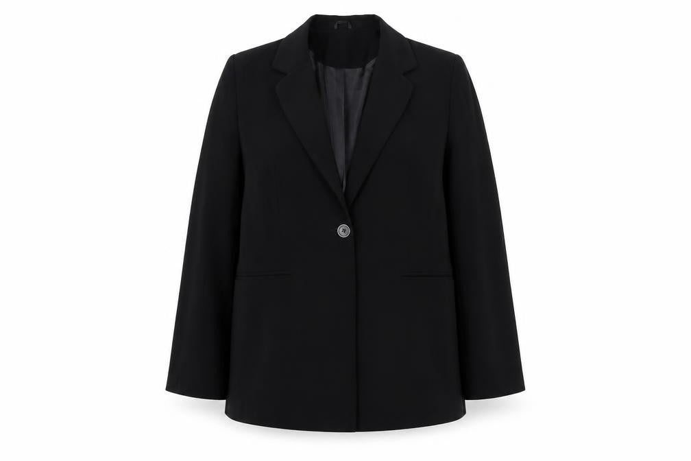 Front view of Miss Smith women’s black, size UK 16, single-breasted suit jacket
