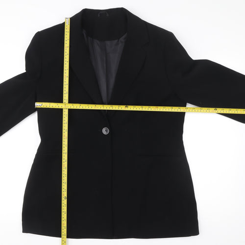 Miss Smith Womens Black Size 16 Single-Breasted Suit Jacket