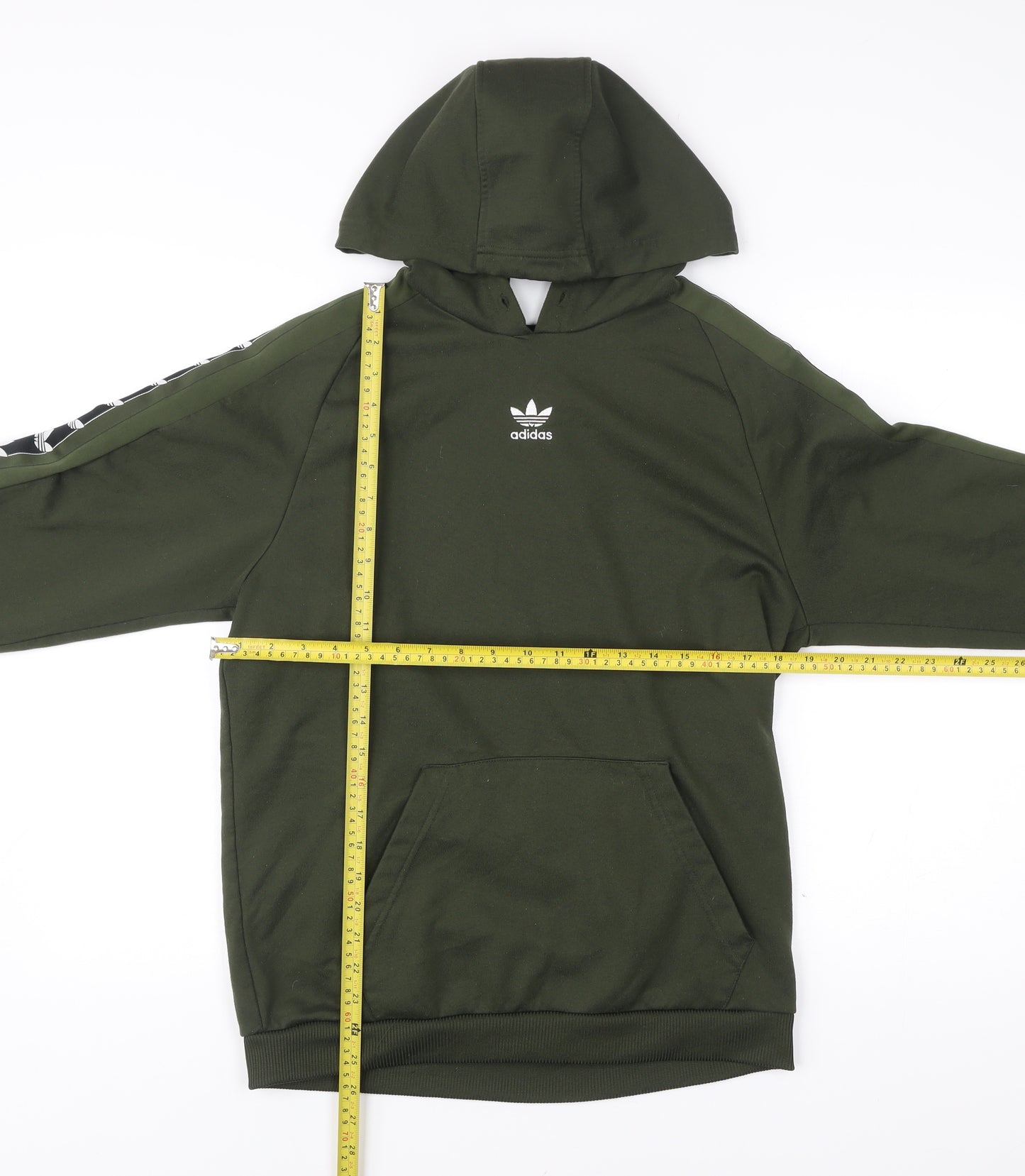 Adidas Men’s Green Pullover Hoodie Small Logo Sportswear Fleece