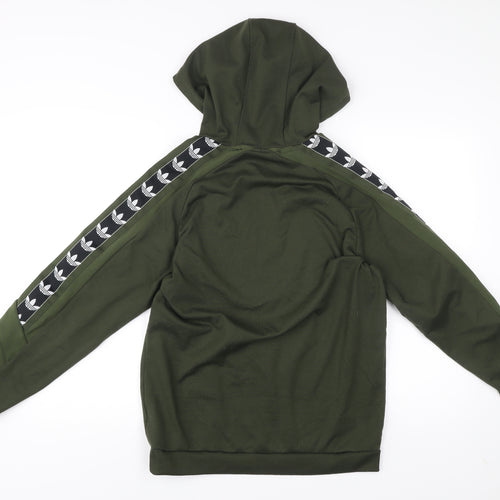Adidas Men’s Green Pullover Hoodie Small Logo Sportswear Fleece