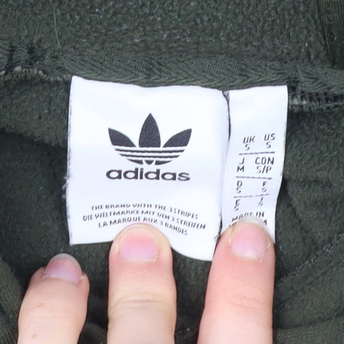 Adidas Men’s Green Pullover Hoodie Small Logo Sportswear Fleece