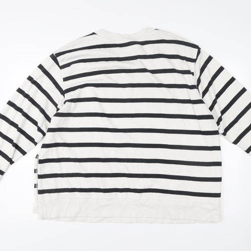 H&M MAMA Women’s Black White Striped Sweatshirt XL Cotton Blend