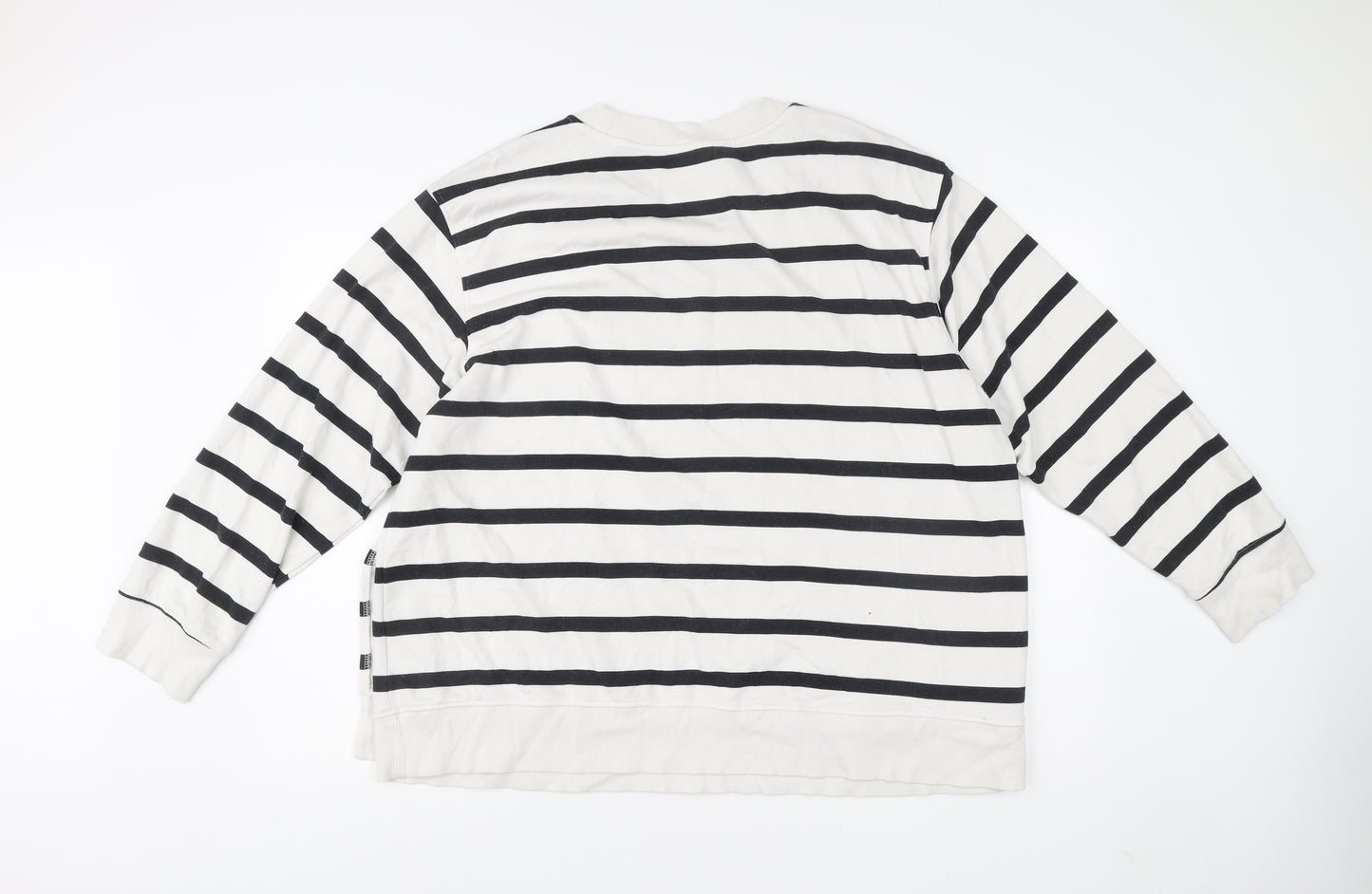 H&M MAMA Women’s Black White Striped Sweatshirt XL Cotton Blend
