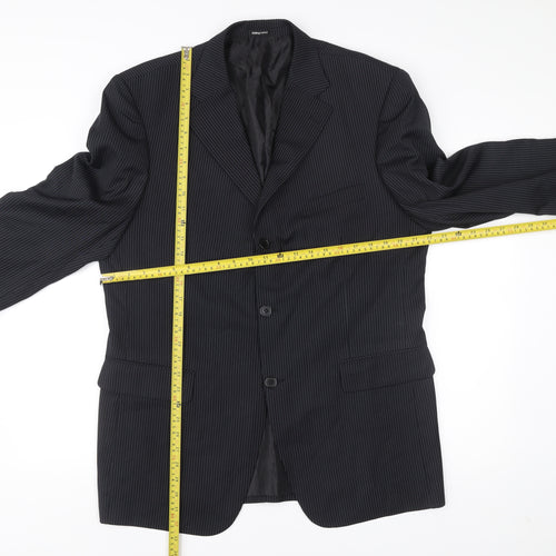 A2Bay Limited Edition Men’s Black Pinstripe Wool Blazer Jacket Size 42