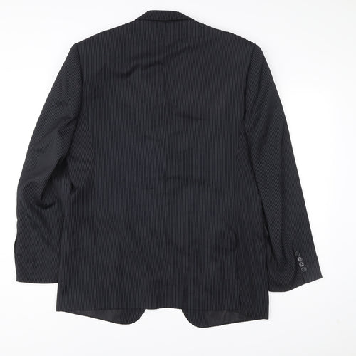 A2Bay Limited Edition Men’s Black Pinstripe Wool Blazer Jacket Size 42