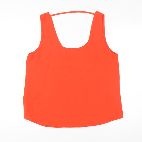Oasis Women’s Orange Tank Top Size 16 Sleeveless Polyester Camisole